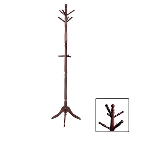 Ore International Cherry Finish Wood Swivel Coat Rack N10081-CH